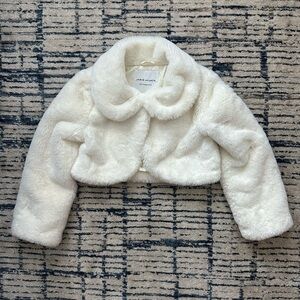 NWOT Janie and Jack Girls Cropped Faux Fur Jacket Size 5-6